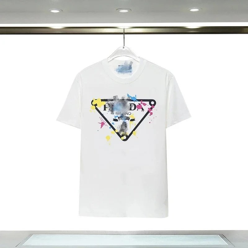 Prada Triangle Logo Print Black T-Shirt - 37