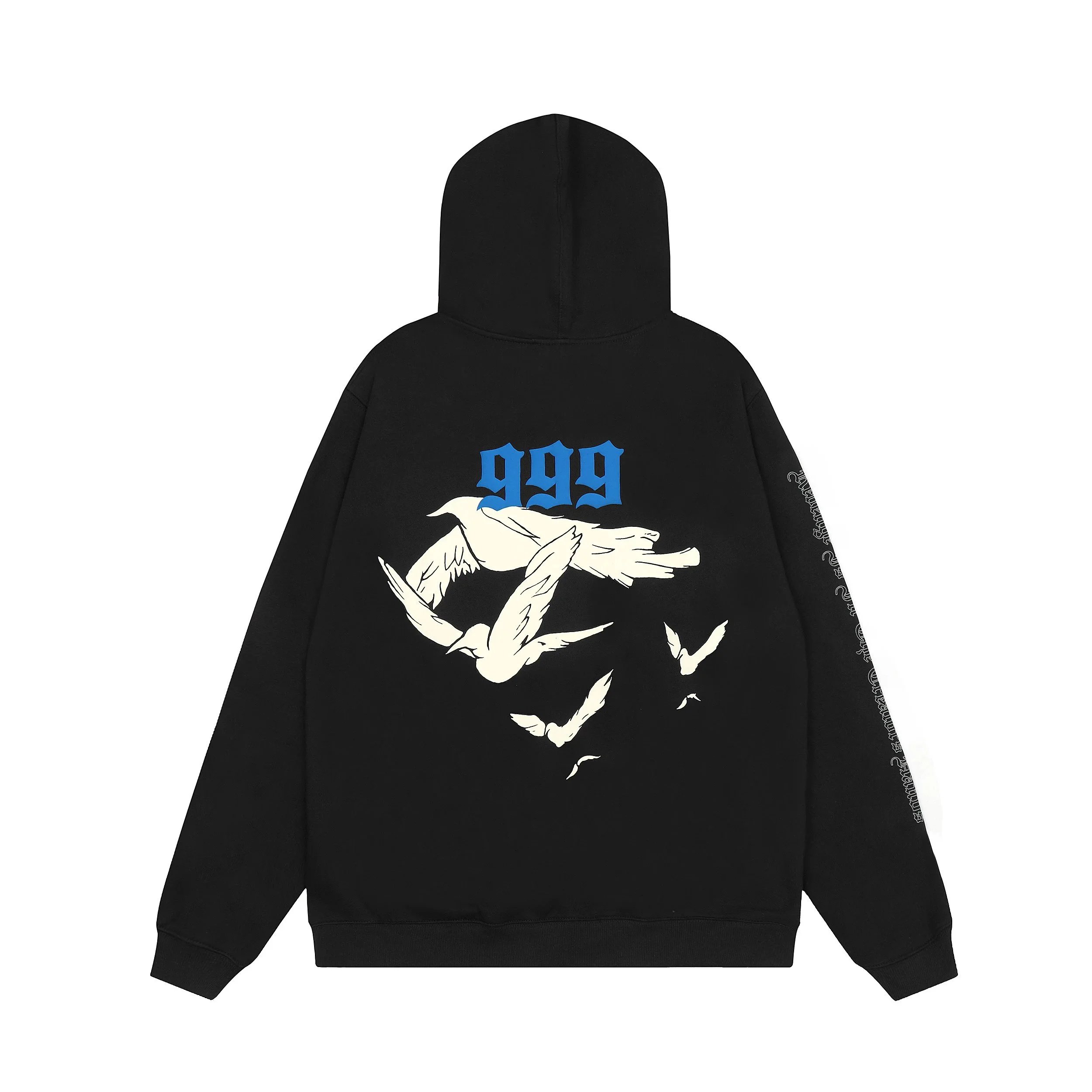 Design 999 Dove Print Black Hoodie