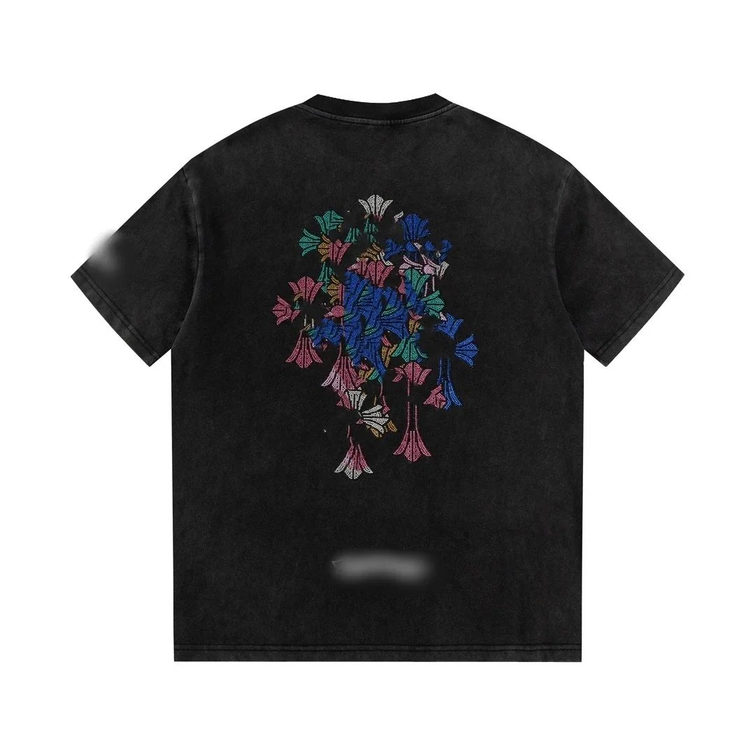 Design Floral Print Distressed Short-Sleeve Shirt Black - 7