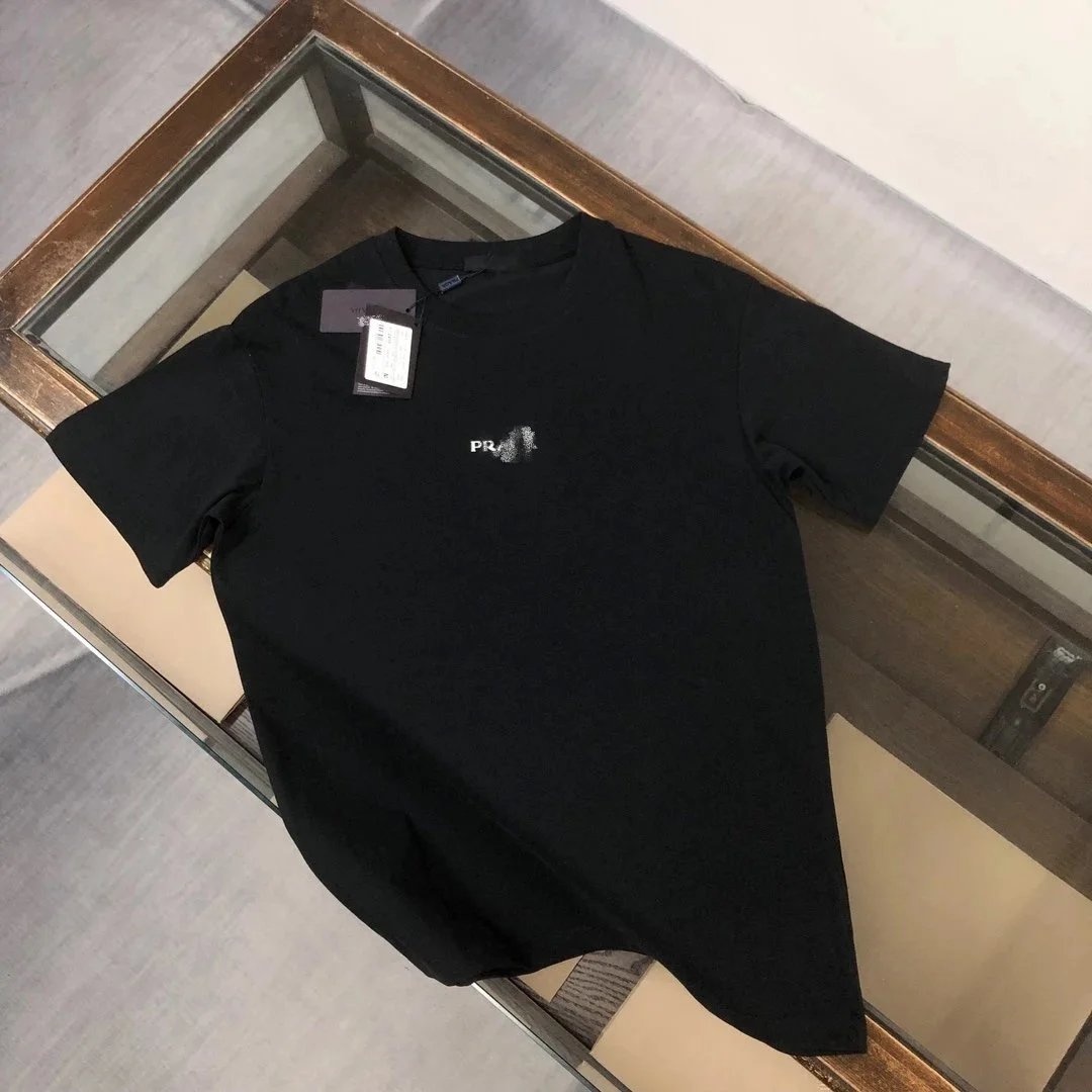 Prada Triangle Logo Print Black T-Shirt - 14