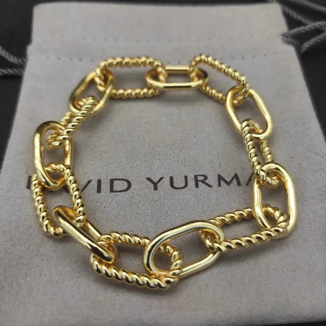 Design Cable Twist Bracelet with Gold Leaf Accent Silver Bracelet Jewelry - 11