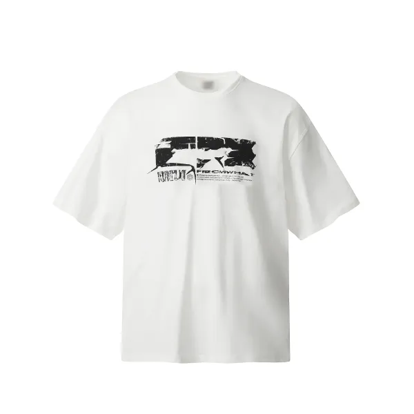 Far From What Distressed Graphic Print White T-Shirt - 1