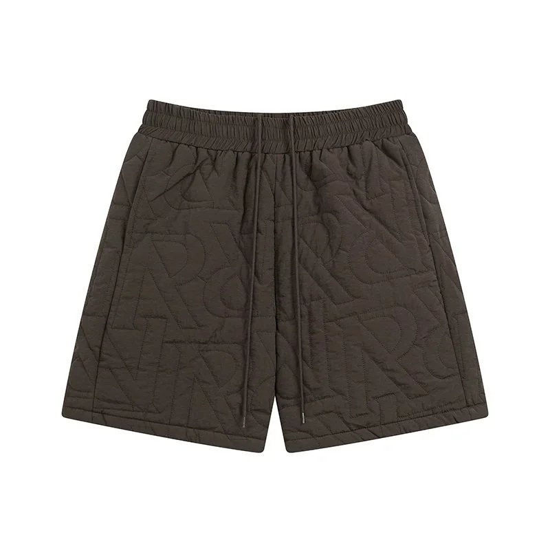 Design Quilted Logo-Print Shorts Beige Shorts - 3