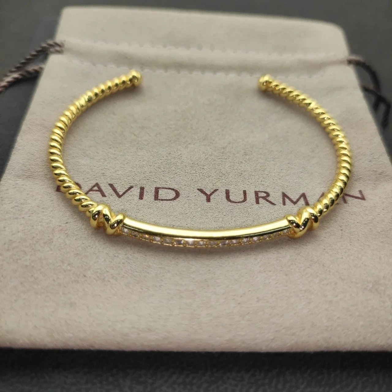 Design David Yurman Cable Classics Pave Square Bracelet Silver Jewelry - 9