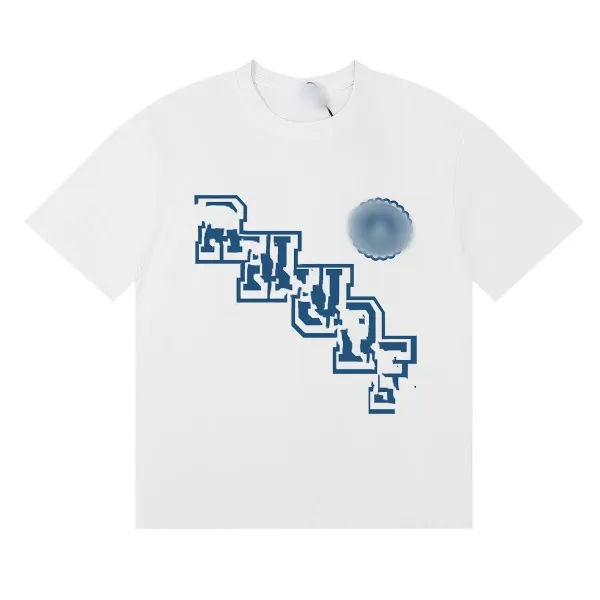 Design Abstract Glitch Print White T-Shirt - 1