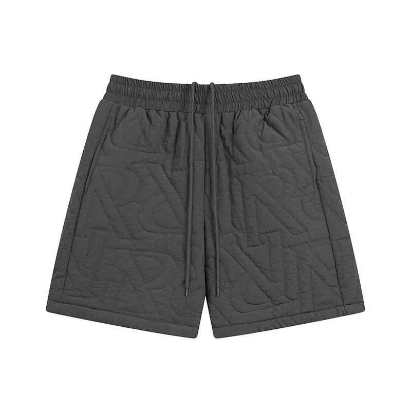 Design Quilted Logo-Print Shorts Beige Shorts - 4
