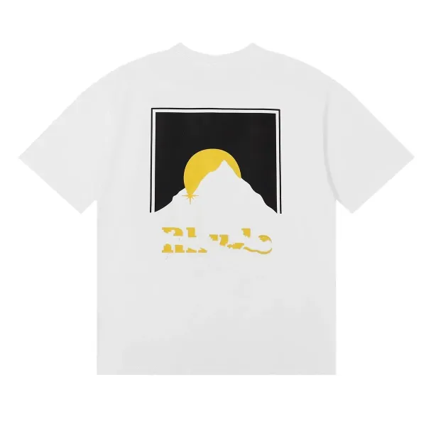 Design Mountain Sunset Graphic T-Shirt White - 1