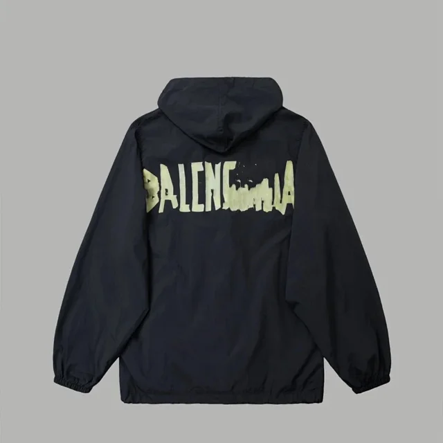 Balenciaga Jackets Logo-Print Windbreaker Jacket product detail image 6