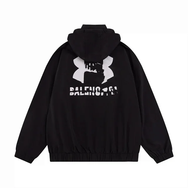 Balenciaga Jackets Logo-Print Windbreaker Jacket product detail image 1