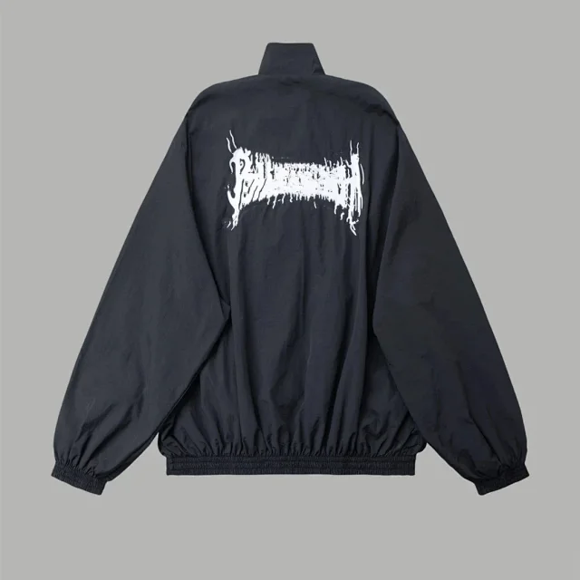 Balenciaga Jackets Logo-Print Windbreaker Jacket product detail image 3