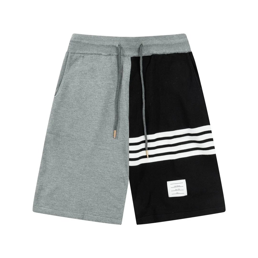 Thom Browne Four-Bar Stripe Heather Gray Sweat Shorts - 3