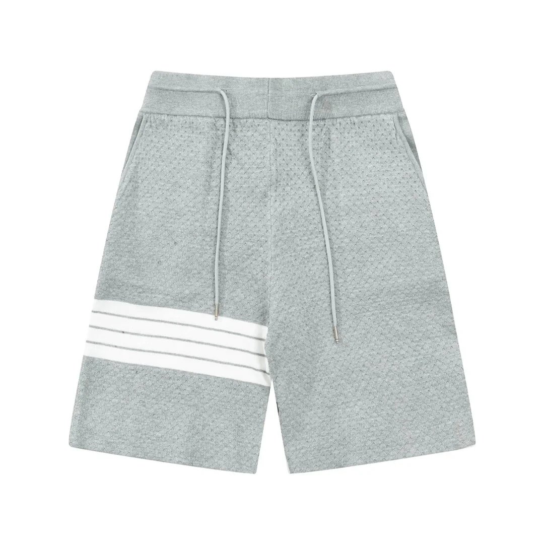 Thom Browne Four-Bar Stripe Heather Gray Sweat Shorts - 5