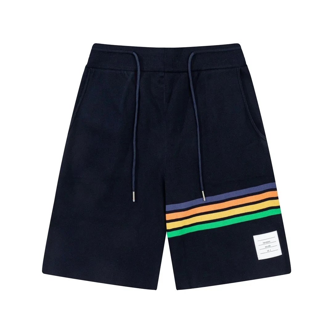 Thom Browne Four-Bar Stripe Heather Gray Sweat Shorts - 6