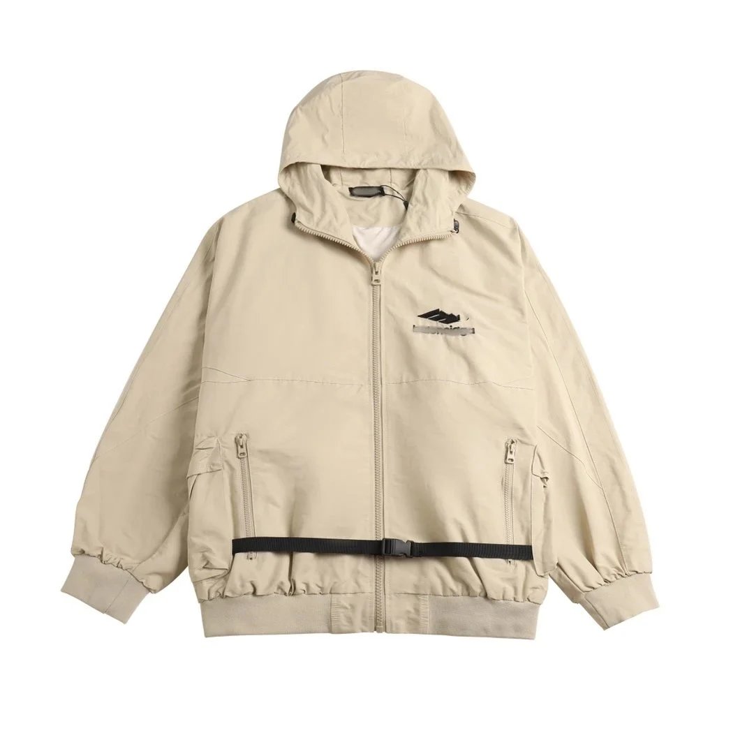 Balenciaga Jackets Logo-Print Windbreaker Jacket — 37