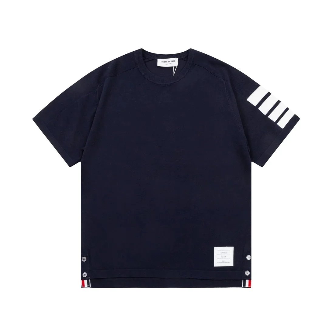 Thom Browne Classic Four-Bar Stripe Polo Navy Polo Shirt - 2