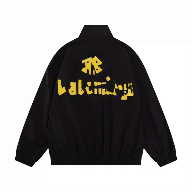 Balenciaga Jackets Logo-Print Windbreaker Jacket product detail image 2
