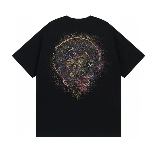 Design Abstract Cosmic Print Oversized T-Shirt Black - 1