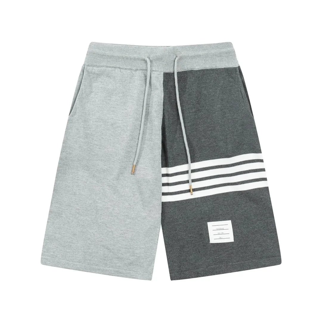 Thom Browne Four-Bar Stripe Heather Gray Sweat Shorts - 2