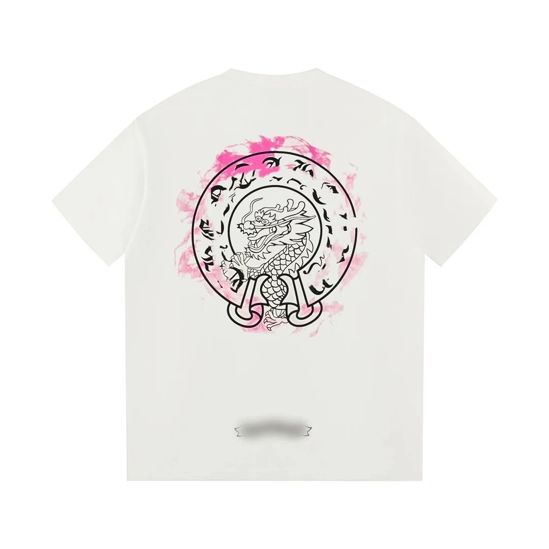 Design Dragon Circle Graphic White T-Shirt