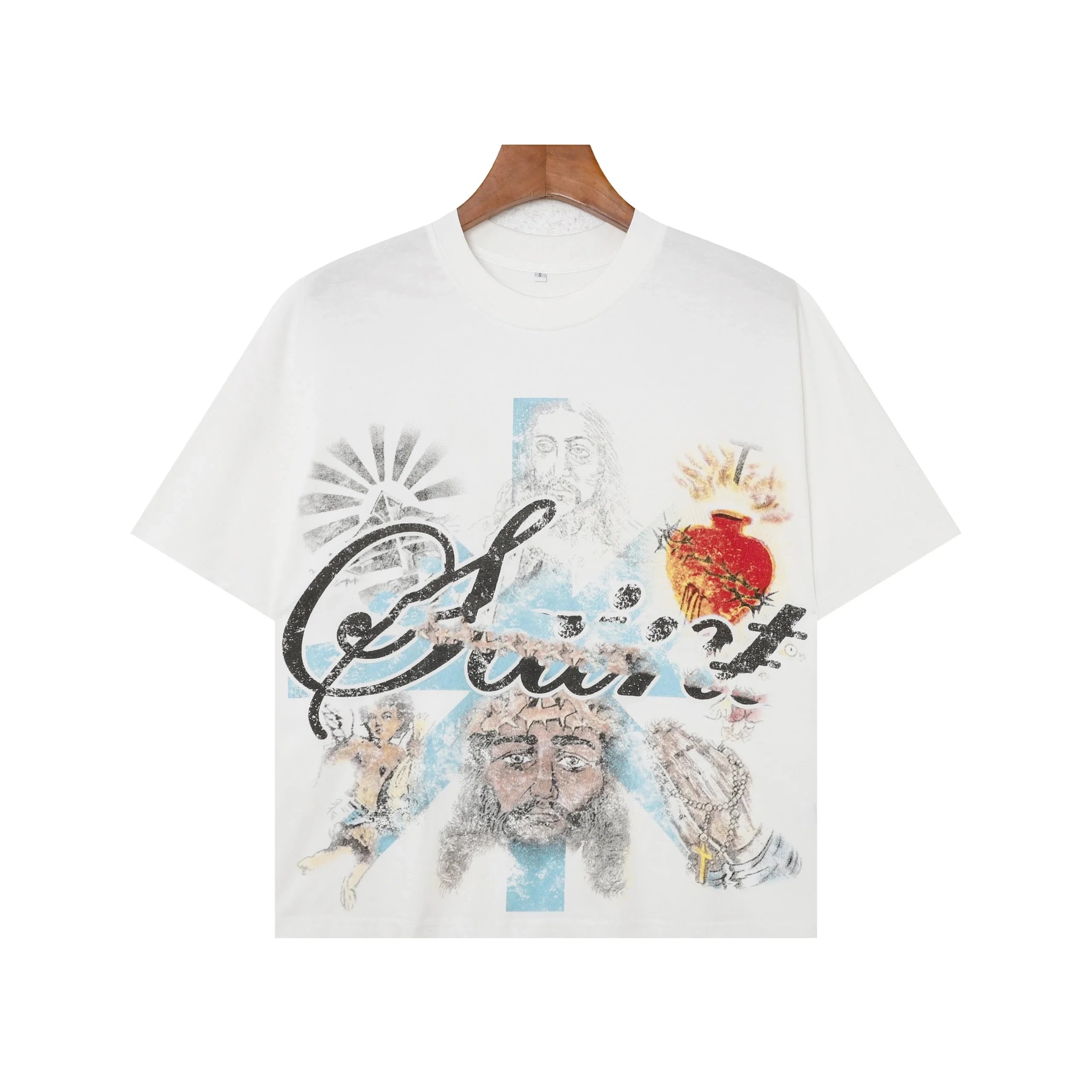 Design Cross Collage Print Black T-Shirt - 3