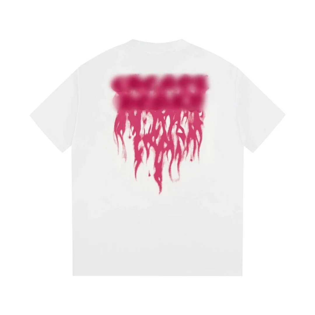 Design Dripping Spray Graphic White T-Shirt
