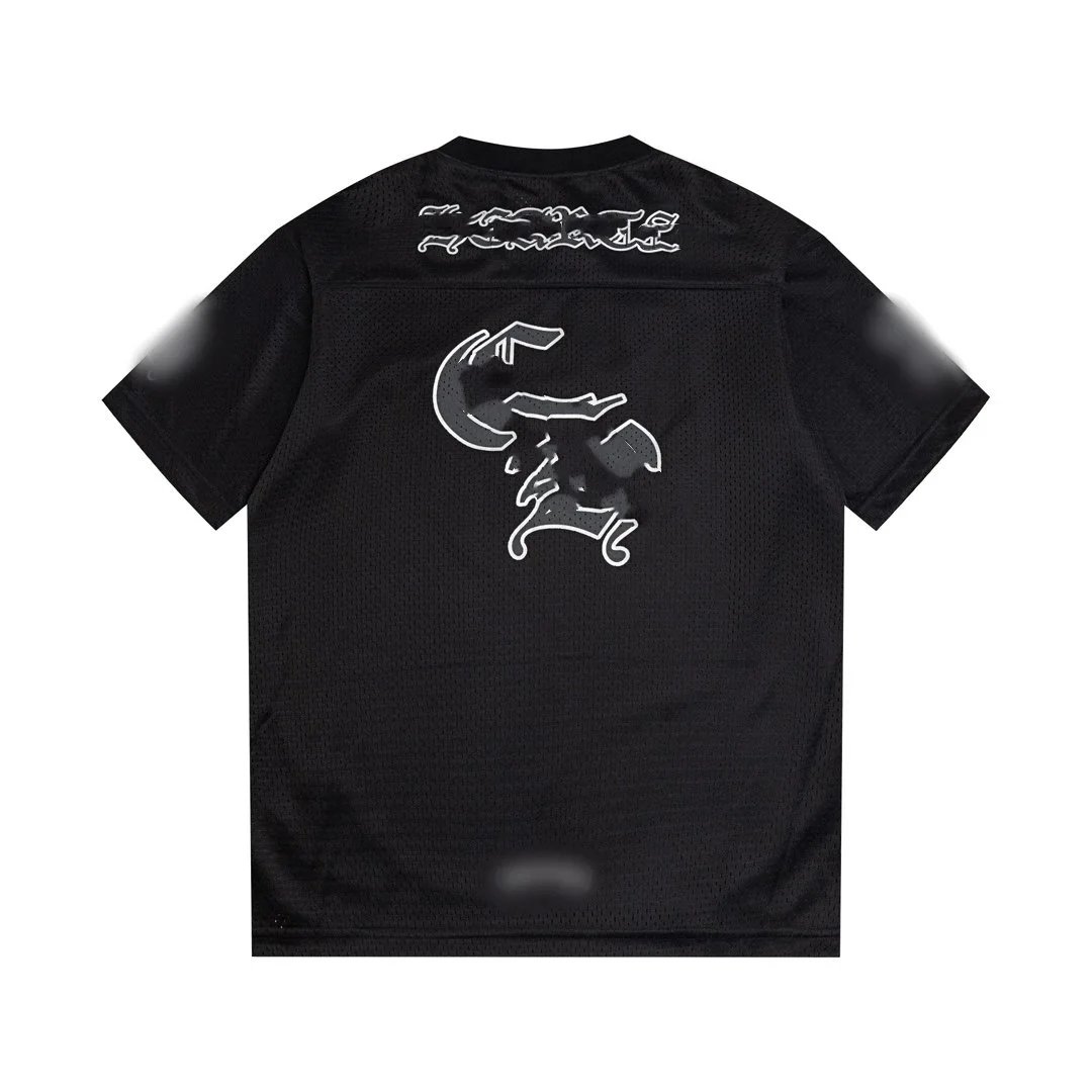 Design Mesh Jersey Black Graphic T-Shirt