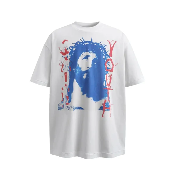 Design Jesus Crown of Thorns Graphic T-Shirt White - 1