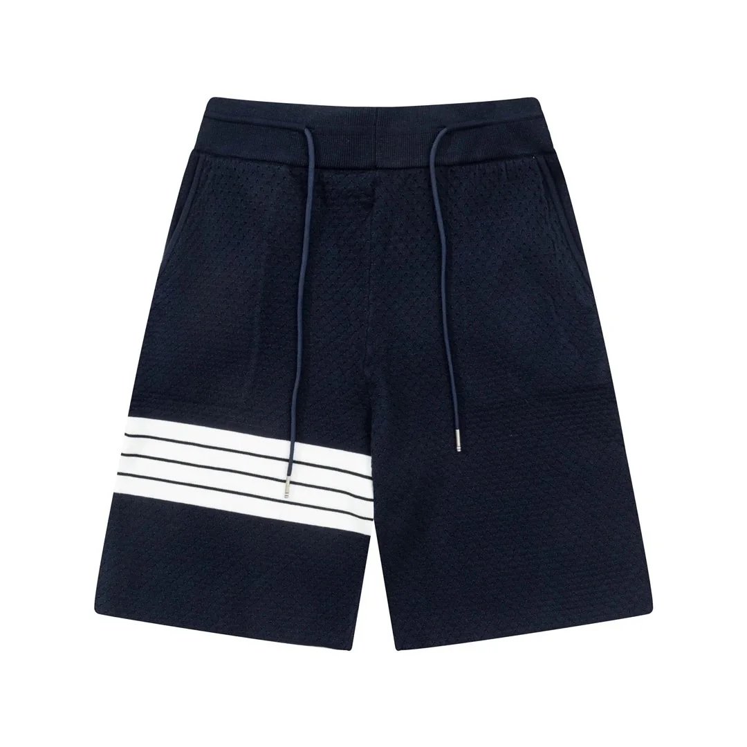 Thom Browne Four-Bar Stripe Heather Gray Sweat Shorts - 4