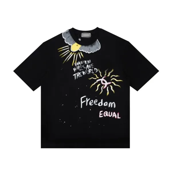 Design Women Will Save The World Freedom Equal Graphic T-Shirt Black - 1
