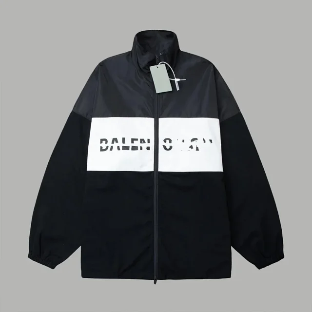 Balenciaga Jackets Logo-Print Windbreaker Jacket product detail image 5