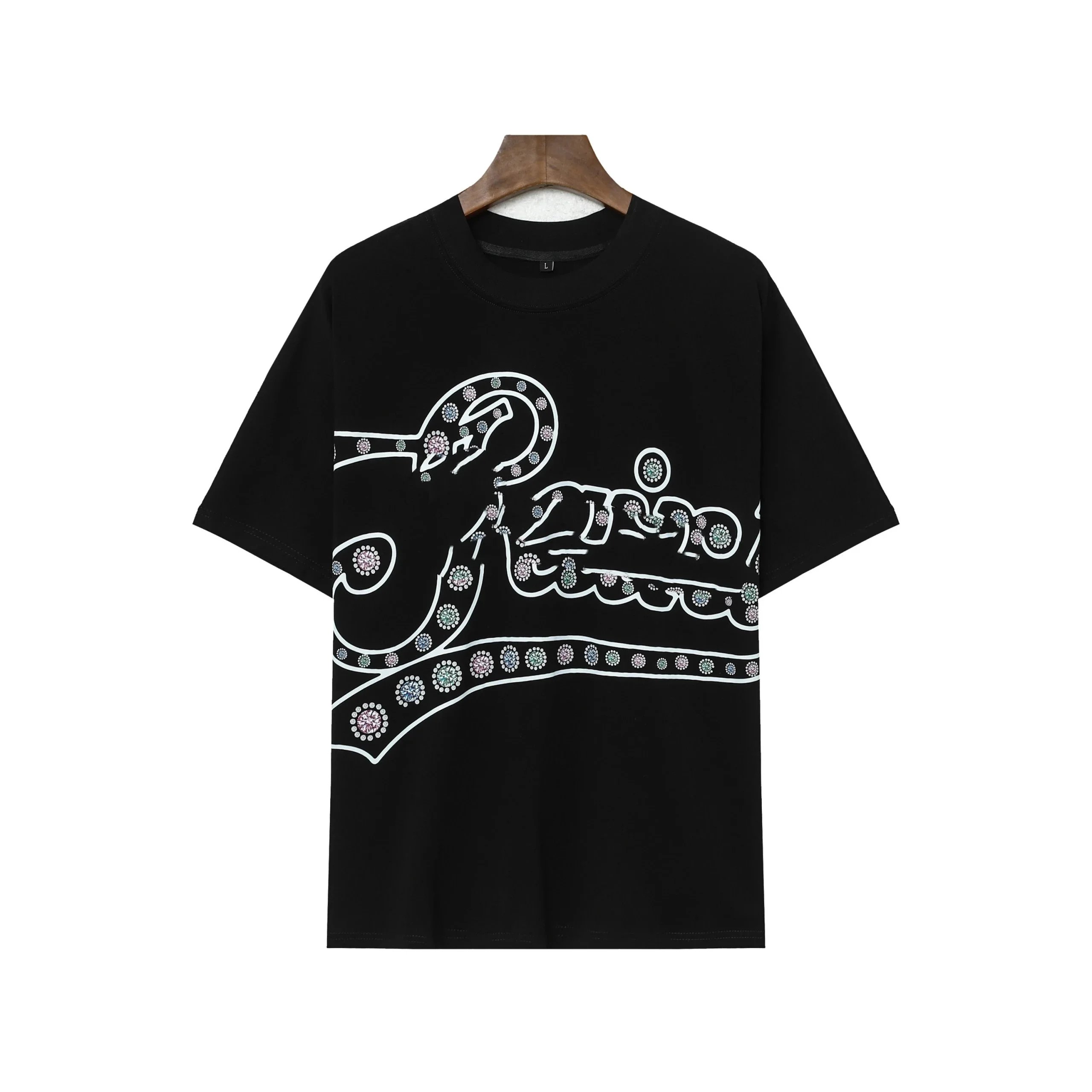 Design Cross Collage Print Black T-Shirt - 2