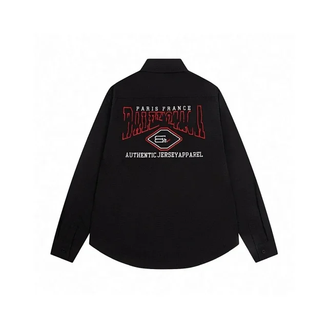 Balenciaga Shirts Logo-Print Long-Sleeve Button-Front Shirt product detail image 5
