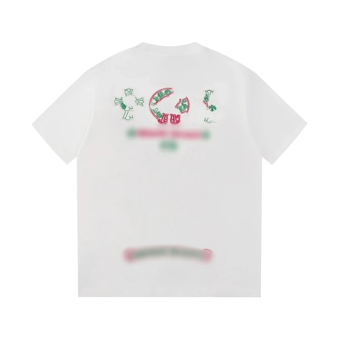 Design Abstract Embroidered Graphic T-Shirt White