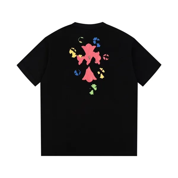 Design Floral Print Black T-Shirt - 1