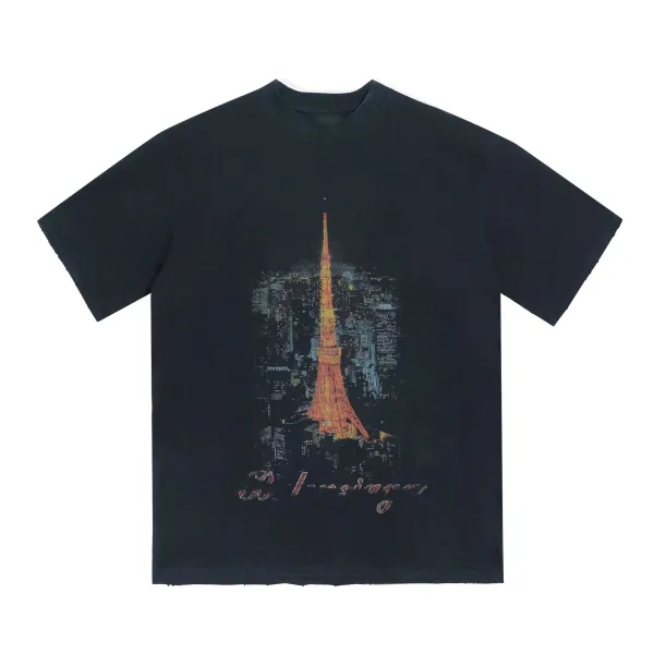 Design Tokyo Tower Graphic Black T-Shirt - 1