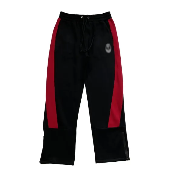 Design Track Pants Black Red Side Stripe Sweatpants - 1