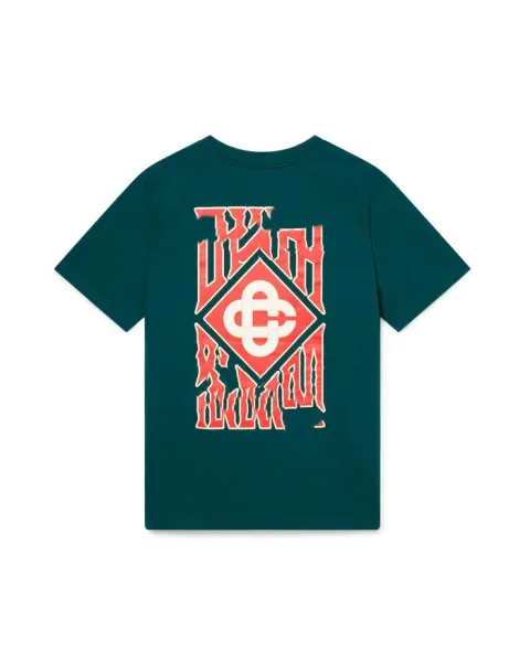 Design Graphic Print Teal T-Shirt - 1