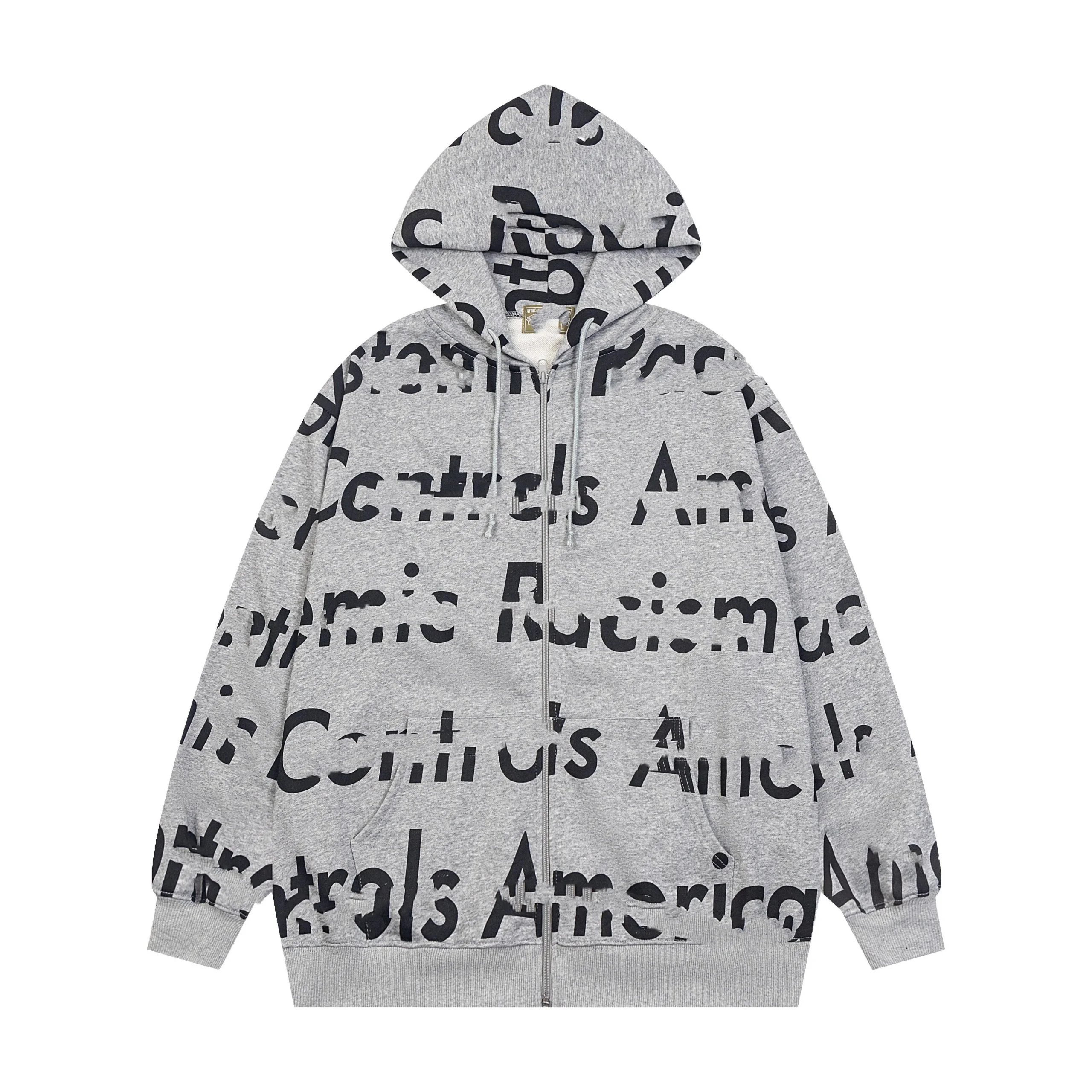 Off-White 'Systemic Racism Controls America' All-Over Print Red Zip-Up Hoodie - 3