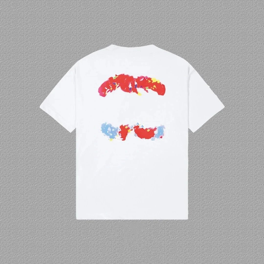 Design Abstract Graphic Print White T-Shirt - 5