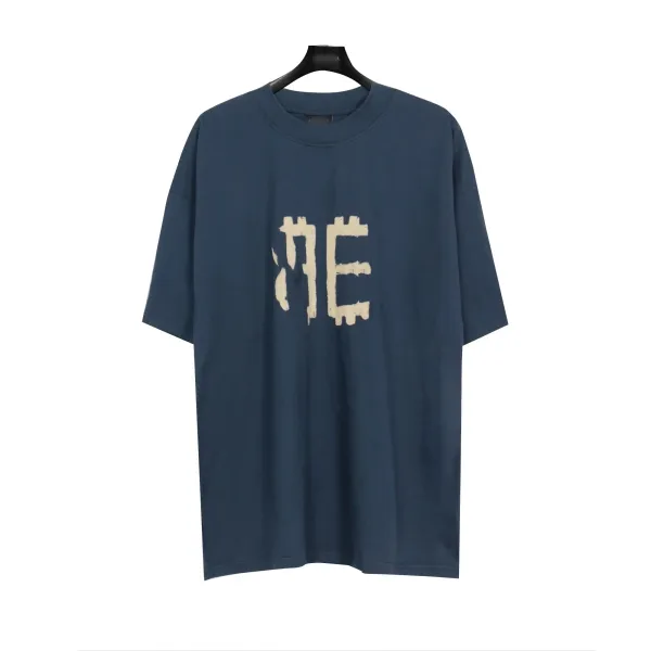 Design Graphic Print Oversized T-Shirt Navy - 1