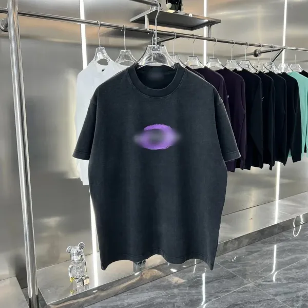 Design Abstract Eye Graphic Oversized T-Shirt Black Tops.t Shirts - 1