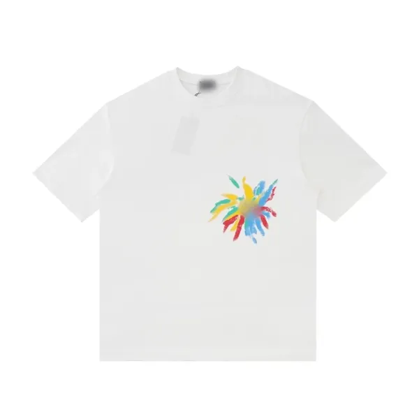 Design Abstract Bloom Print White T-Shirt - 1