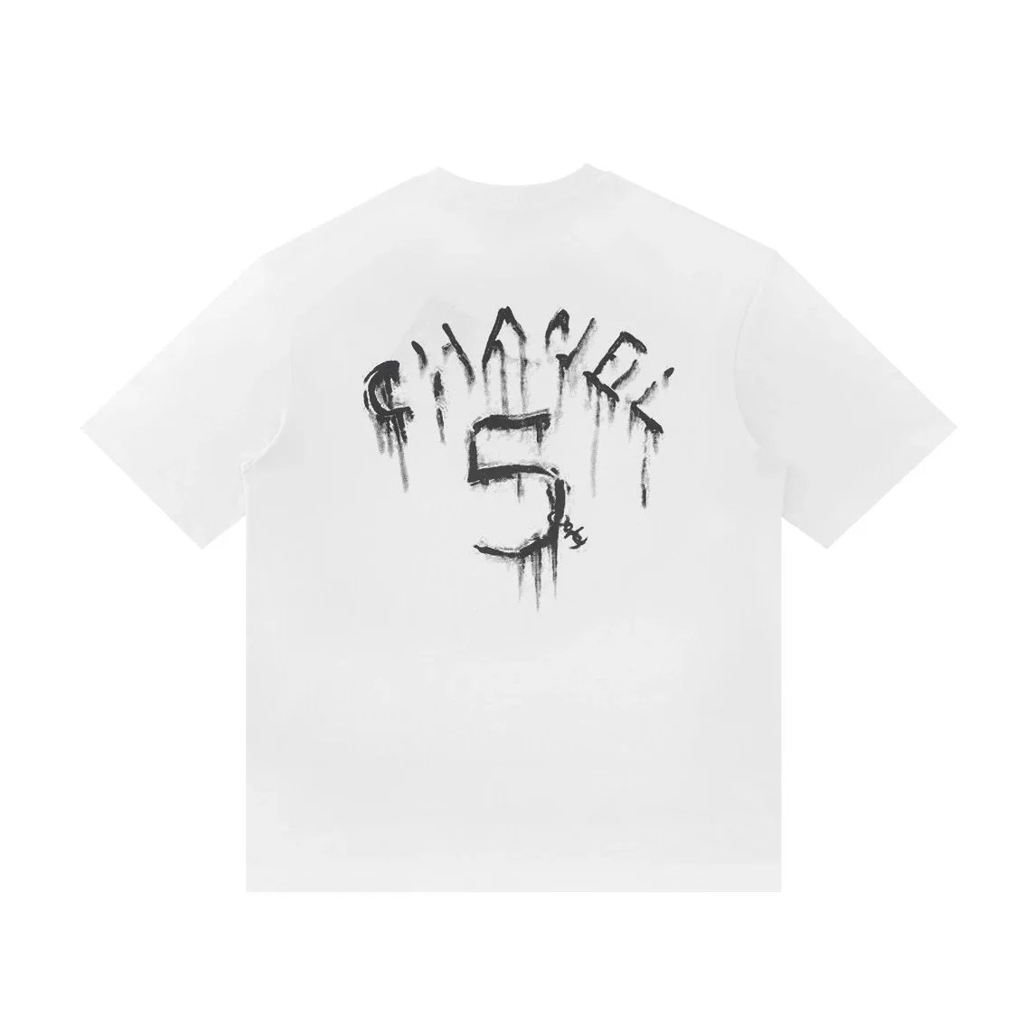 Design Graffiti '5' Print White T-Shirt