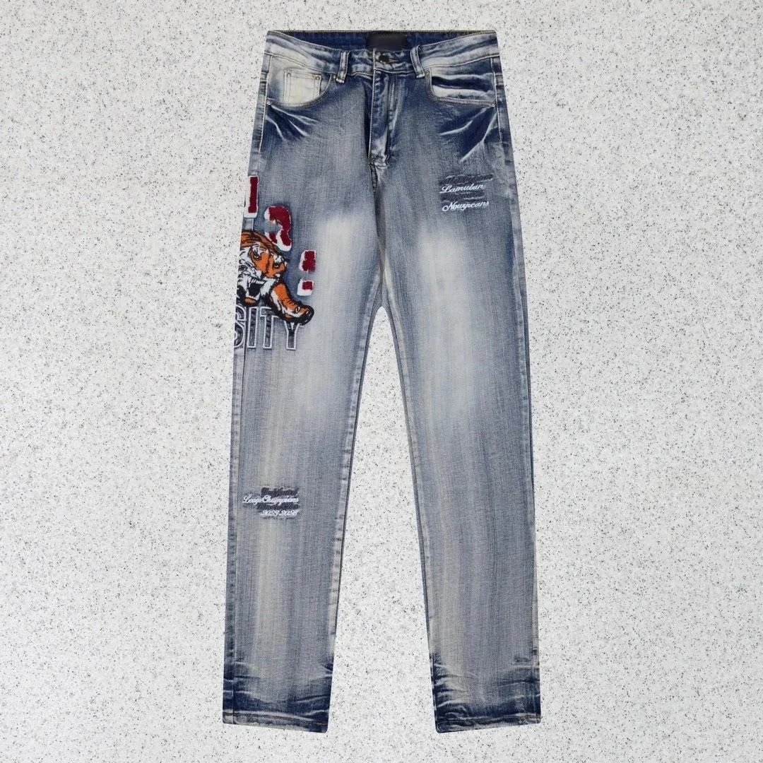 Unbranded Jeans Distressed straight-leg — 28