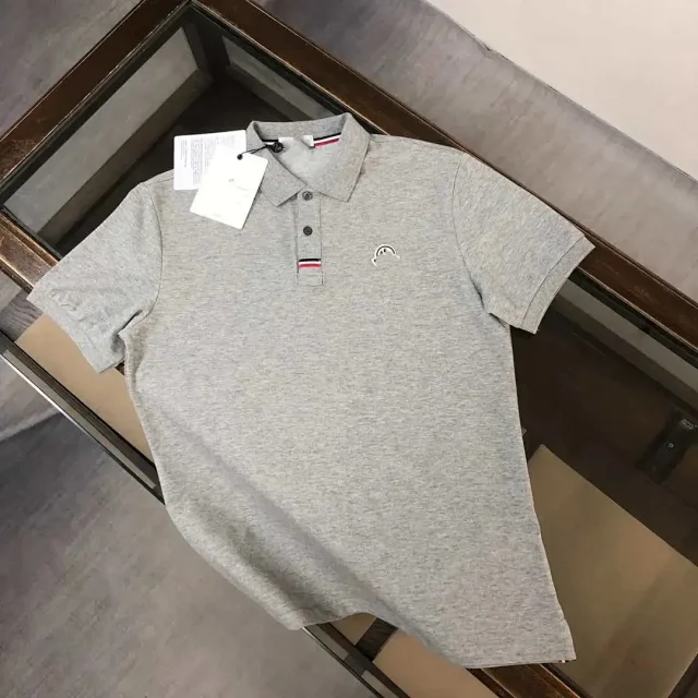 Moncler T-Shirts Short-Sleeve Polo Shirt with Contrast Trim and Logo Patches product detail image 14
