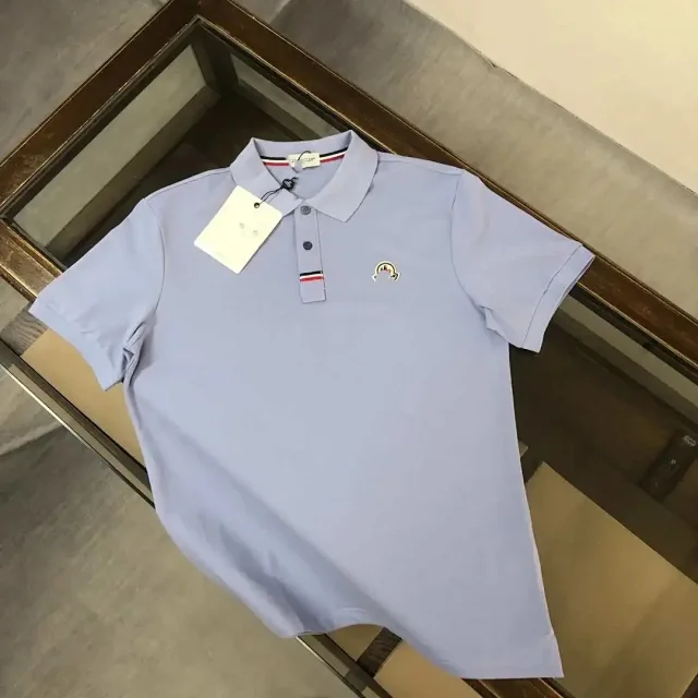 Moncler T-Shirts Short-Sleeve Polo Shirt with Contrast Trim and Logo Patches product detail image 18