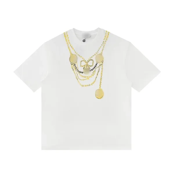 Design Chain Necklace Graphic T-Shirt White - 1