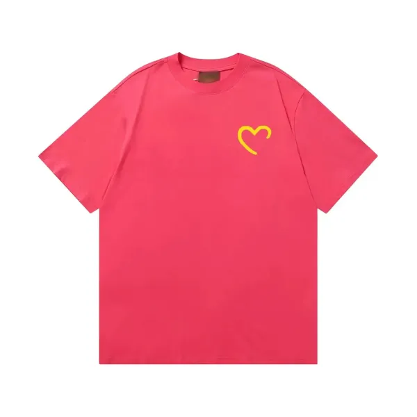 Design Heart Outline Pink T-Shirt Tops.t Shirts - 1