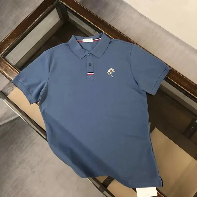 Moncler T-Shirts Short-Sleeve Polo Shirt with Contrast Trim and Logo Patches product detail image 17