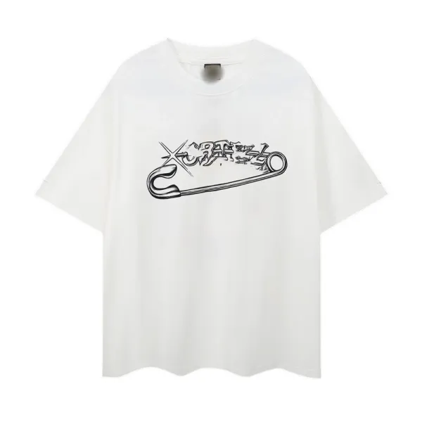 Design Safety Pin Graffiti T-Shirt White - 1